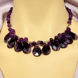 Statement Amethyst Necklace Almost 70 grams.